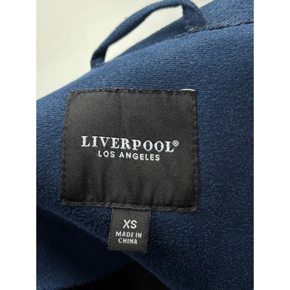 LIVERPOOL Moto Microsuede Zip Jacket Size XS Navy - Picture 3 of 6